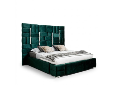 Polsterbett Doppelbett Designer Bett Ehebett Schlafzimmer Samtbett Stoff Betten