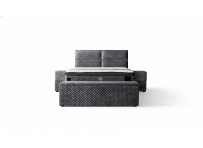 Modernes Designer Luxury Bett mit 2 Nachttischen und Sitzbank Möbel Zimmer 4tlg