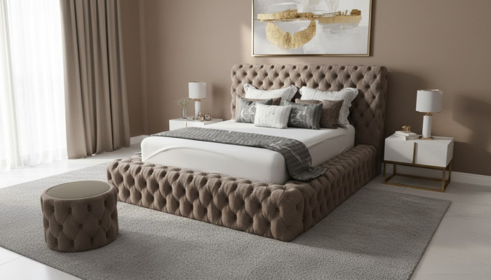 Bett Textil Schlafzimmer Möbel Luxury Moderne Betten Chesterfield Boxspring Neu