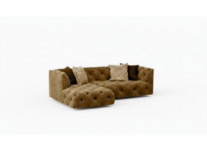 Chesterfield L-Form Ecksofa Couch Design Textil Polster Garnitur Sofa Ecke Neu