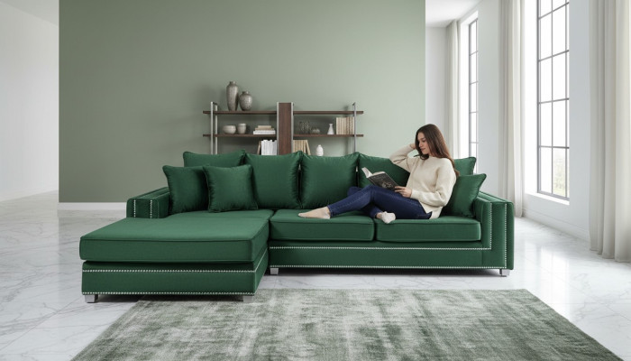 Ecksofa L-form Textil Luxus Design Wohnlandschaft Polster Couch Couchen Möbel