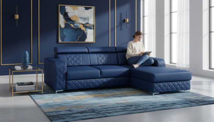 Ecksofa Lform Leder Moderne Möbel Design Wohnlandschaft Couch Samt Stoff Textil
