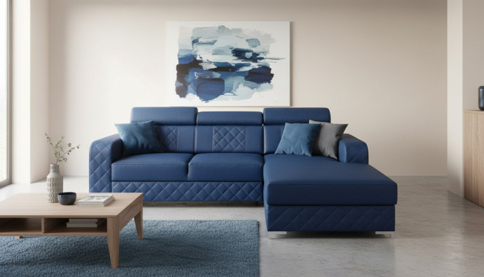 Ecksofa Lform Leder Moderne Möbel Design Wohnlandschaft Couch Samt Stoff Textil