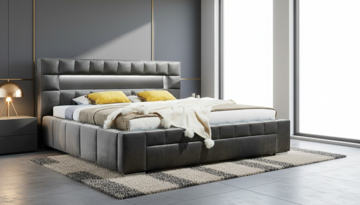 Bett inkl LED Beleuchtung Schlafzimmer Design Möbel Modern Betten Luxus Doppel
