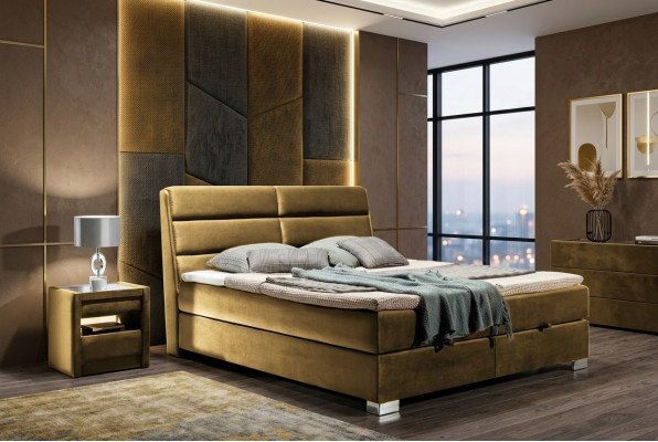 Schlafzimmer Luxus Boxspring Bett Betten Doppel Möbel Stoff 140 160 180 x 200cm
