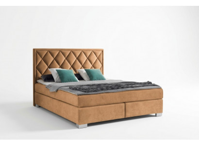 Luxus Boxspring Bett Stoff Hotel Beige Betten Schlafzimmer Möbel Design Doppel