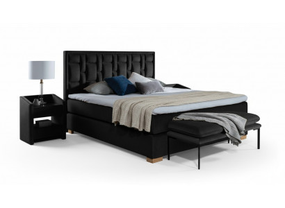Luxus Boxspring Bett Schwarz Blaue Betten Schlafzimmer Möbel Design Doppel Hotel