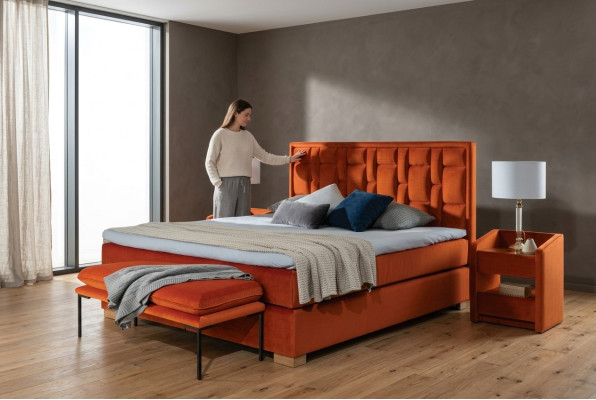 Design Bett Schlafzimmer Set 4tlg. Nachttisch 2x Sitzbank Betten moderne