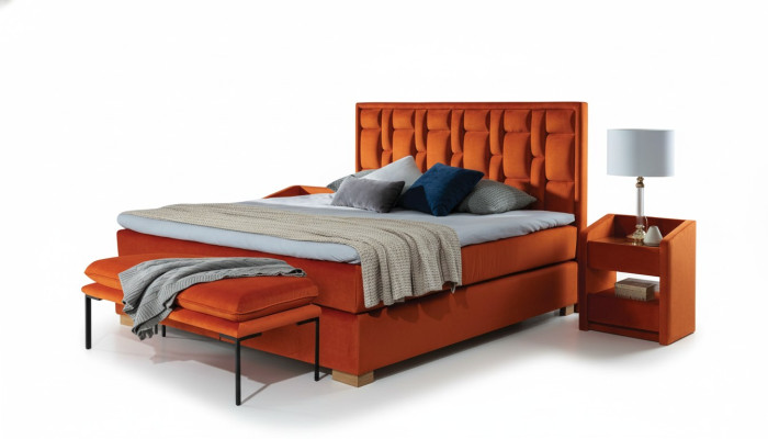 Design Bett Schlafzimmer Set 4tlg. Nachttisch 2x Sitzbank Betten moderne