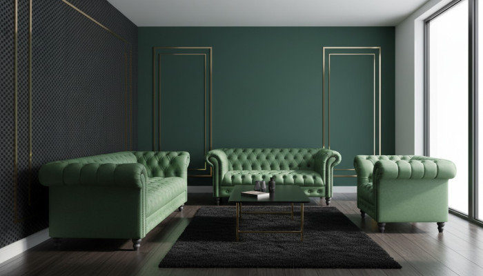 Modernes Designer Set 31 Sitzer Chesterfield Sofas Wohnzimmer Set