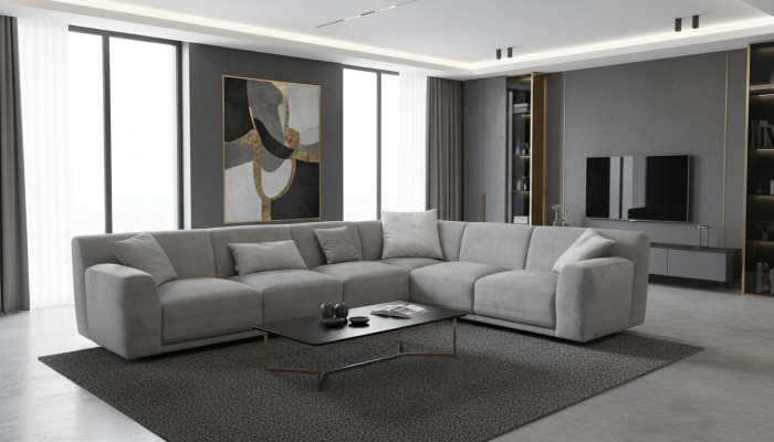 Ecksofa LForm Desing Couch Textil Stoff Wohnlandschaft Eckgarnitur Sofas Couchen