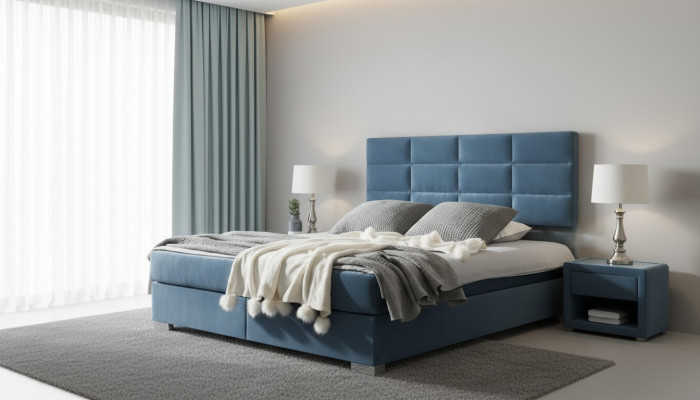 Bett Textil Schlafzimmer Design Möbel Moderne Luxus Betten Bettgestell Stoff Neu