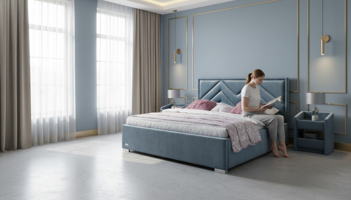 Komplettes Schlafzimmer Set Bett 2x Nachttisch 3 tlg. Sets Designer Luxus Betten