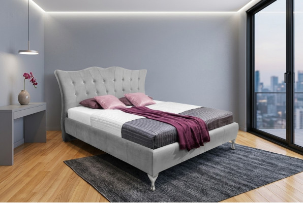 Klassische Schlafzimmer Betten Textil Bett Stoff Chesterfield 140x200 Doppelbett