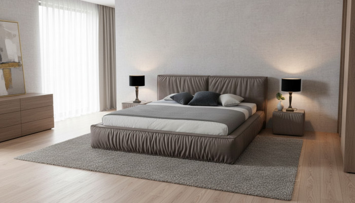 Luxus Designer Bett fürs Schlafzimmer Samt bezogen Möbel Betten Stoff Textil Neu