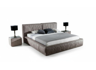 Luxus Designer Bett fürs Schlafzimmer Samt bezogen Möbel Betten Stoff Textil Neu