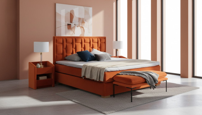 Bett Textil Schlafzimmer Möbel Moderne Betten 140x200 Bettgestell Boxspring Neu