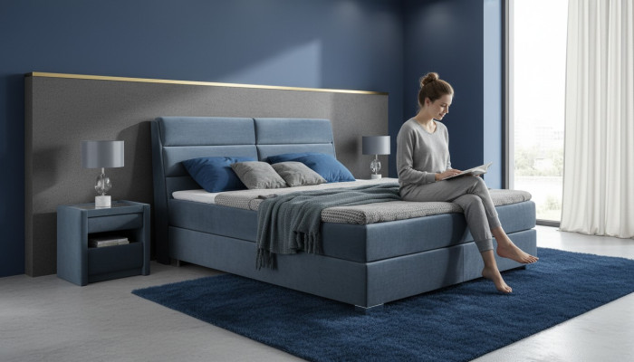 Bett Textil Schlafzimmer Design Möbel Moderne Luxus Betten Bettgestell Samt Neu