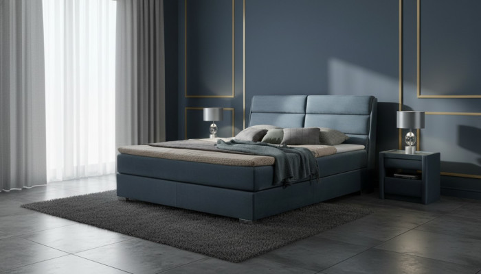 Bett Textil Schlafzimmer Design Möbel Moderne Luxus Betten Bettgestell Samt Neu