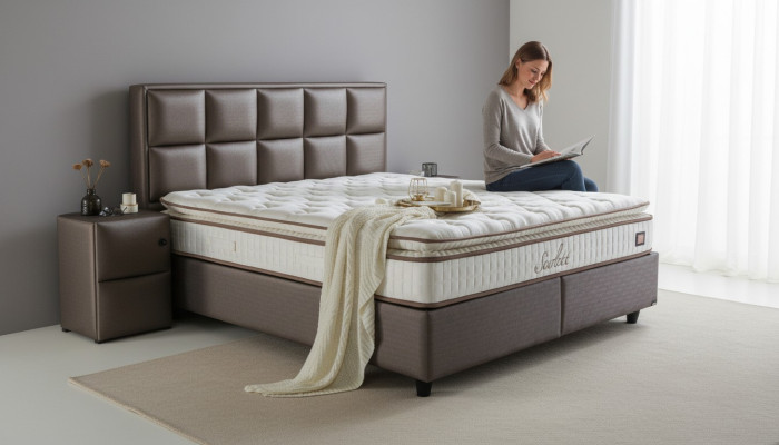 Bett Leder Schlafzimmer Möbel Quality Moderne Betten  Boxspring Neu