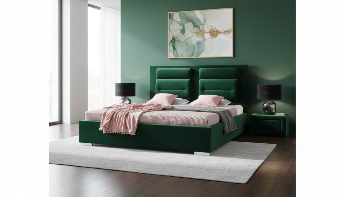 Luxus Boxspring Bett Doppel Design Stoff Hotel Grüne Betten Schlafzimmer Möbel