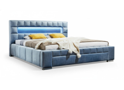Luxus Boxspring Bett Stoff Hotel Blaue Betten Schlafzimmer Möbel Design Doppel