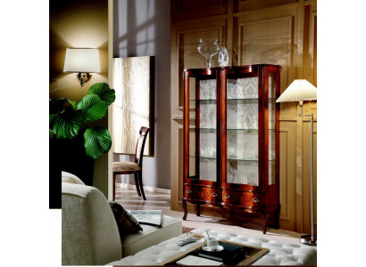 Möbel Klassische Luxus Vitrine Antik Stil Barock Rokoko Glasschrank Wohnzimmer Neu