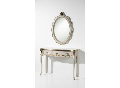 Möbel Barock Luxus Konsolentisch Wandtisch Tisch Weiß Klassischer Holz 106 cm
