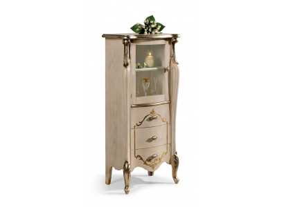 Möbel Klassischer Kommode Holz Glas Vitrine Kommodenschrank Designer