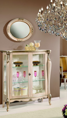 Möbel Holz Stil Barock Vitrine Glasschrank Kommode Schränke Italienische