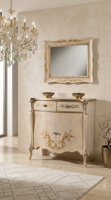Luxuriöse Möbel Holz Stil Barock Weiß Schrank Kommode Schränke Designer