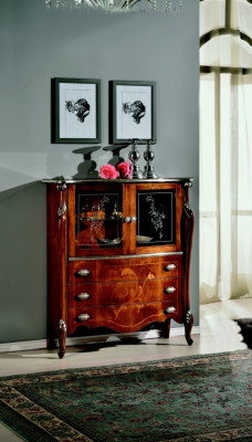Luxuriös Möbel Holz Glas Stil Barock Schrank Kommode Schränke Designer