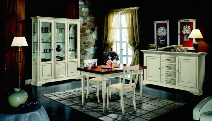 Design Esszimmer Set Garnitur 5tlg Holz Möbel Kommode 2x Stuhl Tisch Vitrine Neu