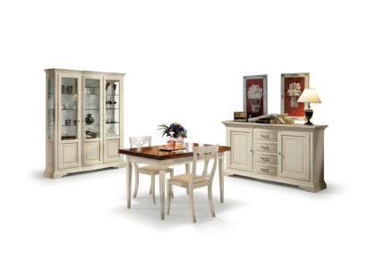 Design Esszimmer Set Garnitur 5tlg Holz Möbel Kommode 2x Stuhl Tisch Vitrine Neu