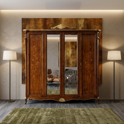Schrank Kleiderschrank Wohnzimmer Schränke Stil Möbel Holz Italienische Möbel