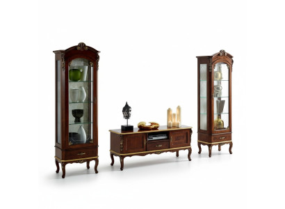 Wohnzimmer Wand Schrank Vitrine rtv sideboard echtes holz schränke italien möbel