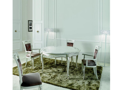 Italienische Möbel Esstisch 4x Stühle Holz Tisch Essgarnitur Klassisches Design