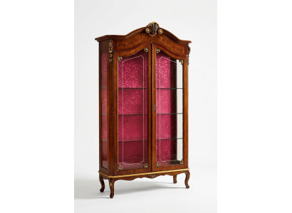 Vitrine Holz Schrank Glas Schränke Italienische Stol Möbel Anrichte Regal Barock