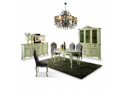 Esstisch 5 Stühle Komplettes Esszimmer Garnitur 6tlg Holz Italienische Möbel Neu