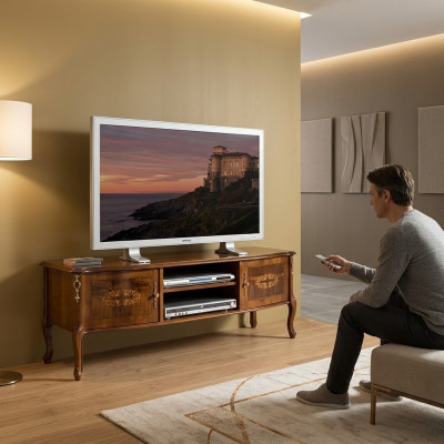 Tv Lowboard RTV Schrank Tisch Wohnzimmer Holz Möbel Barock Stil