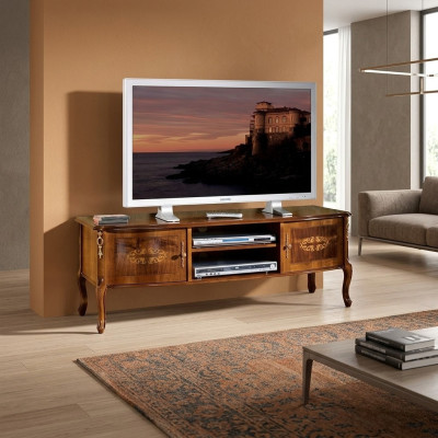 Tv Lowboard RTV Schrank Tisch Wohnzimmer Holz Möbel Barock Stil