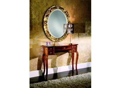 Italienische Möbel 2tlg Garnitur Sekretaer mit Spiege Holz Echtholz Barock Stil