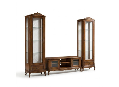 Wohnwand 3tlg rtv 2x Vitrine Design Italienische Möbel Wohnzimmer Barock Stil