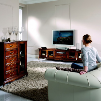 Luxus Sideboard tv Schrank rtv Design Italienische Möbel Wohnzimmer Holz Barock Stil