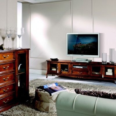 Luxus Sideboard tv Schrank rtv Design Italienische Möbel Wohnzimmer Holz Barock Stil
