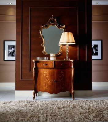 Luxus Möbel Stil Barock 2tlg Set Kommode mit Spiegel Luxus Holz Italienische