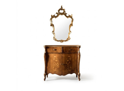 Luxus Möbel Stil Barock 2tlg Set Kommode mit Spiegel Luxus Holz Italienische
