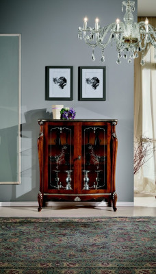 Schick Design Möbel Luxus Holz Vitrine Stil Antik Barock Schrank Italienische Anrichte