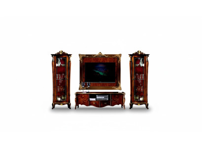 Set Garnitur 4tlg Italienische Möbel 2x Vitrine Sideboard RTV Wandplatte Schrank