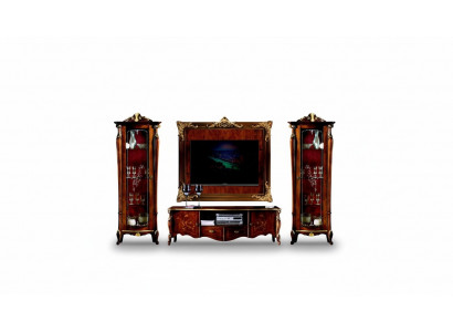 Set Garnitur 4tlg Italienische Möbel 2x Vitrine Sideboard RTV Wandplatte Schrank